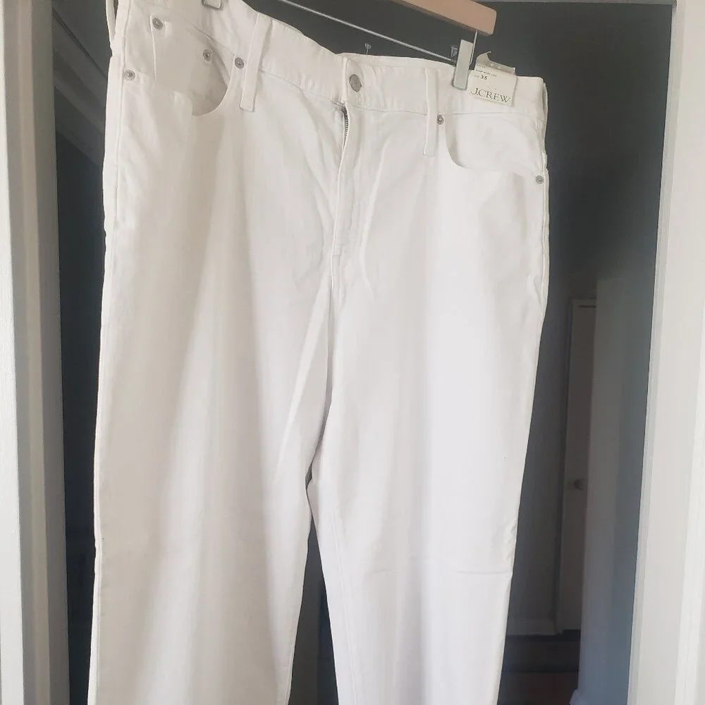 J.Crew Slim Wide Leg Jean White High Waisted Classic Stretch Denim Women 35 NWT - Picture 2 of 5